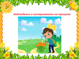 Эксперименты и наблюдения на прогулке.